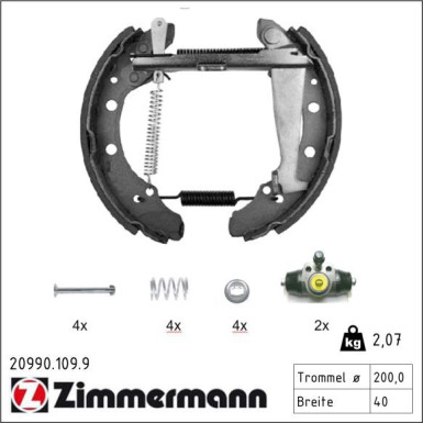 ZIMMERMANN Bremsbacken 20990.109.9 ZIMMERMANN Bremsbacken 20990.109.9