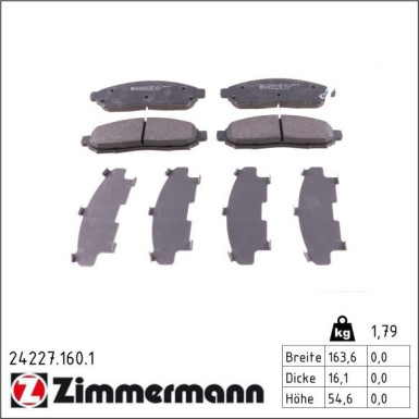 ZIMMERMANN Bremsbeläge 24227.160.1