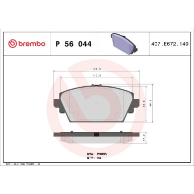 BREMBO Bremsklötze VA P 56 044 BREMBO Bremsklötze VA P 56 044