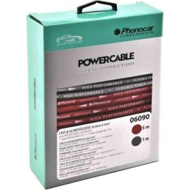 Phonocar Stromkabel Querschnitt 6 mm² Kabel-set stromversorgungskabeln für verstärker - 30 A - Que 06090