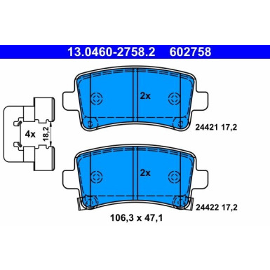 Bremsbelagsatz Opel T. Insignia 1.4-2.0 08 13.0460-2758.2 Bremsbelagsatz Opel T. Insignia 1.4-2.0 08 13.0460-2758.2
