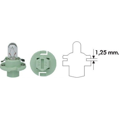 Glühlampe Bax 12V/2W 8,4D Hellgrün (Mit Kunststoffkoch.) 10Stk 002053100000 Glühlampe Bax 12V/2W 8,4D Hellgrün (Mit Kunststoffkoch.) 10Stk 002053100000