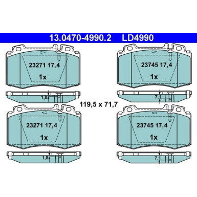 Bremsbelagsatz Db P. W203/W211/W220/R230 98-12 Keramik 13.0470-4990.2