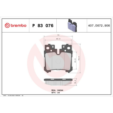 BREMBO Bremsklötze HA P 83 076 BREMBO Bremsklötze HA P 83 076