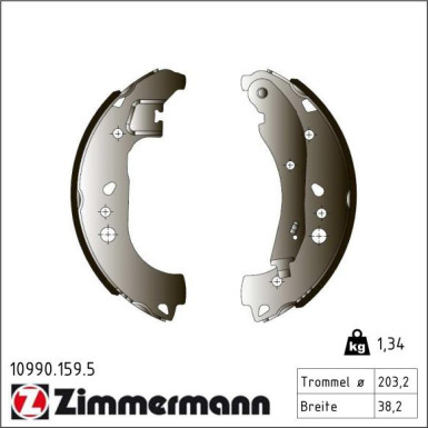 ZIMMERMANN Bremsbackensatz 10990.159.5 ZIMMERMANN Bremsbackensatz 10990.159.5