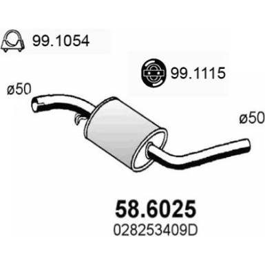 Mittelschalldämpfer 58.6025 Mittelschalldämpfer 58.6025