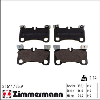 ZIMMERMANN Bremsbeläge 24614.165.9 ZIMMERMANN Bremsbeläge 24614.165.9