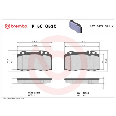 BREMBO Bremsklötze Xtra VA P 50 053X