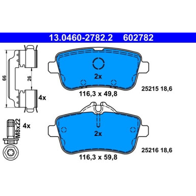 Bremsbelagsatz Db T. W166 2.1-4.7 11 13.0460-2782.2 Bremsbelagsatz Db T. W166 2.1-4.7 11 13.0460-2782.2
