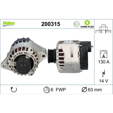 VALEO Generator 200315 VALEO CORE-FLEX VALEO Generator 200315 VALEO CORE-FLEX