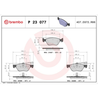 BREMBO Bremsklötze VA P 23 077 BREMBO Bremsklötze VA P 23 077