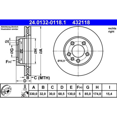 Bremsscheibe Porsche P. Cayenne 24.0132-0118.1 Bremsscheibe Porsche P. Cayenne 24.0132-0118.1
