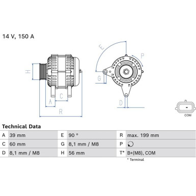 Bosch Automotive Generator 0986084070 Bosch Automotive Generator 0986084070