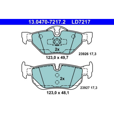 Bremsbelagsatz Bmw T. 1/3/X1 2.0-3.0 04-15 Keramik 13.0470-7217.2 Bremsbelagsatz Bmw T. 1/3/X1 2.0-3.0 04-15 Keramik 13.0470-7217.2