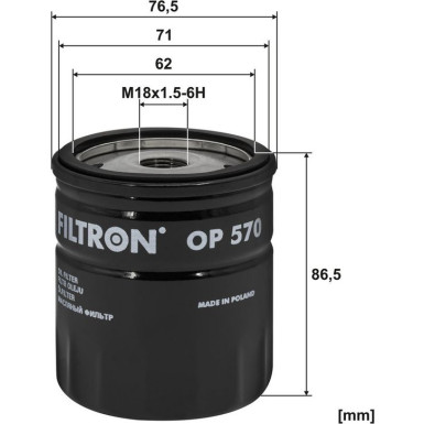 FILTRON Ölfilter OP 570 FILTRON Ölfilter OP 570