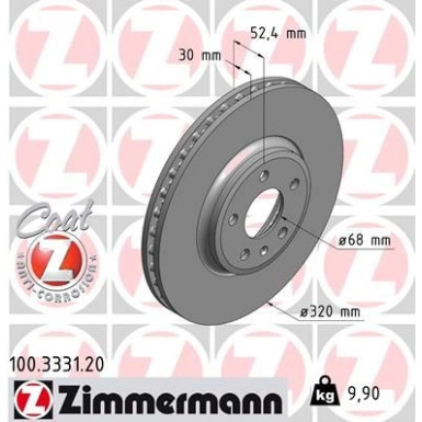 ZIMMERMANN Bremsscheibe 100.3331.20 ZIMMERMANN Bremsscheibe 100.3331.20
