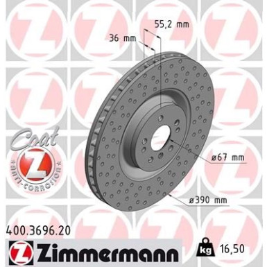 15 481 189 Bremsscheibe VA 400.3696.20 15 481 189 Bremsscheibe VA 400.3696.20