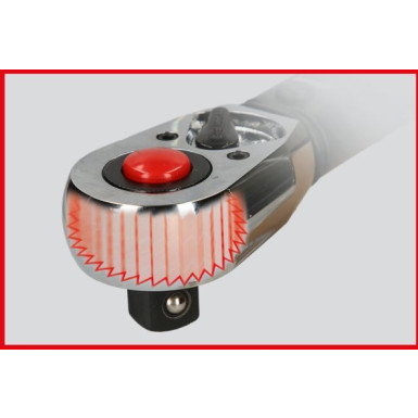 KS TOOLS ERGOTORQUE®Präzisions-Drehmomentschlüssel mit umschaltbarem Ratschenkopf 516.1532