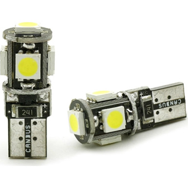 LED Glassockel W5W T10 5x 5050 SMD Canbus Weiß LED Glassockel W5W T10 5x 5050 SMD Canbus Weiß