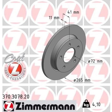 ZIMMERMANN Bremsscheibe 370.3078.20 Coat Z ZIMMERMANN Bremsscheibe 370.3078.20 Coat Z