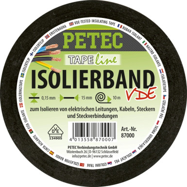 Petec Isolierband 15 mm X 015 mm X 10 M 87000 Petec Isolierband 15 mm X 015 mm X 10 M 87000
