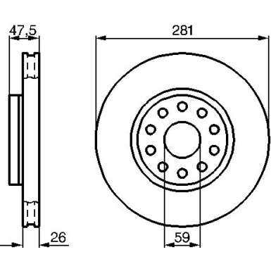 Bremsscheibe VA ALFA 166 98 0 986 478 460 Bremsscheibe VA ALFA 166 98 0 986 478 460