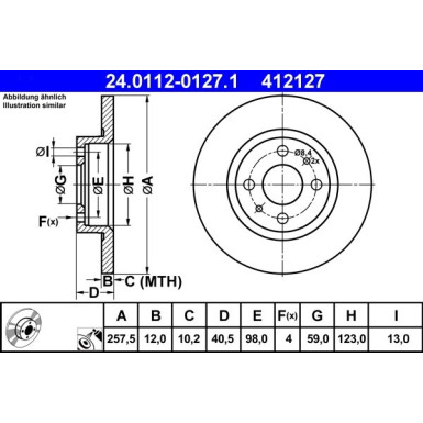 Bremsscheibe Fiat S. 500/Bravo/Brava/Panda 95 24.0112-0127.1 Bremsscheibe Fiat S. 500/Bravo/Brava/Panda 95 24.0112-0127.1