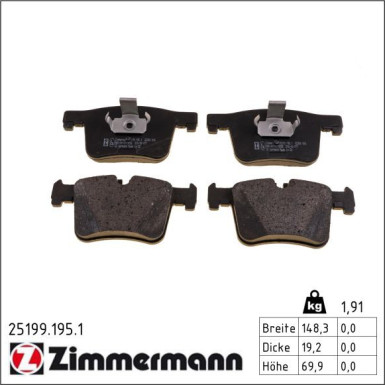 ZIMMERMANN Bremsbeläge 25199.195.1