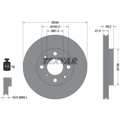 Bremsscheibe Honda P.Logo/Jazz 02-03 92110300 Bremsscheibe Honda P.Logo/Jazz 02-03 92110300