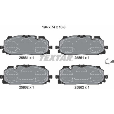 Bremsbelagsatz Audi P. A4/A5/Q7 2.0-3.0 Tdi 15 2586101 Bremsbelagsatz Audi P. A4/A5/Q7 2.0-3.0 Tdi 15 2586101