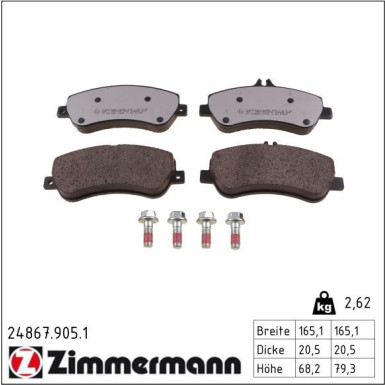 ZIMMERMANN Bremsbeläge 24867.905.1 ZIMMERMANN Bremsbeläge 24867.905.1