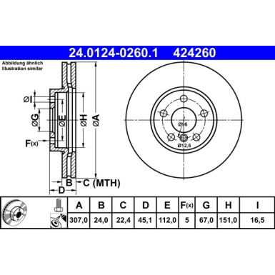 Bremsscheibe Bmw P. 2/X1 1.5-2.0 14 24.0124-0260.1 Bremsscheibe Bmw P. 2/X1 1.5-2.0 14 24.0124-0260.1