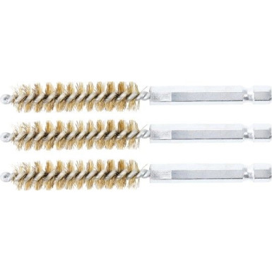 BGS Messingbürste 11 mm Antrieb Außensechskant 6,3 mm (1/4 ) 3-tlg 3078-11-M