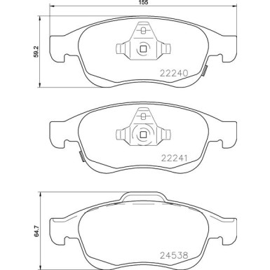 BREMBO Bremsklötze VA FIAT 500X 14 PRIME LINE P 23 165