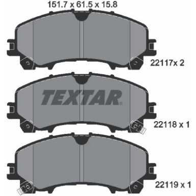 Bremsbelagsatz Infiniti P. Q50 Hybrid 13 2211701 Bremsbelagsatz Infiniti P. Q50 Hybrid 13 2211701