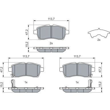 Bremsbelagsatz, Scheibenbremse 0 986 460 075 Bremsbelagsatz, Scheibenbremse 0 986 460 075