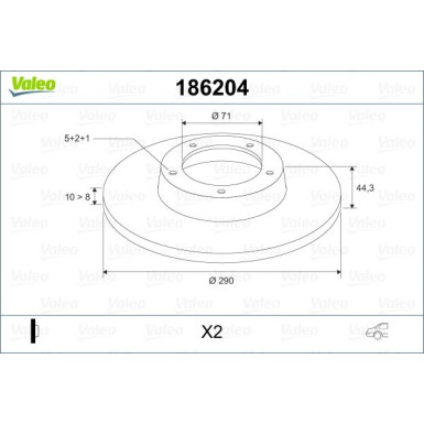 VALEO Bremsscheibe 186204