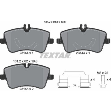 Bremsbelagsatz Db P. W203 C230-350/Clk 02-/Slk 05 2314402 Bremsbelagsatz Db P. W203 C230-350/Clk 02-/Slk 05 2314402