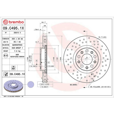 Bremsscheibe VA Xtra ALFA Giulia 15 XTRA LINE - Xtra 09.C495.1X Bremsscheibe VA Xtra ALFA Giulia 15 XTRA LINE - Xtra 09.C495.1X