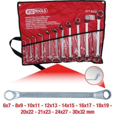 KS TOOLS CLASSIC Doppel-Steckschlüsselsatz, gebogen, 11-teilig, 6-32 mm 517.0222 KS TOOLS CLASSIC Doppel-Steckschlüsselsatz, gebogen, 11-teilig, 6-32 mm 517.0222
