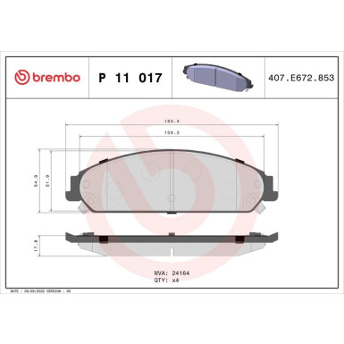BREMBO Bremsklötze VA P 11 017
