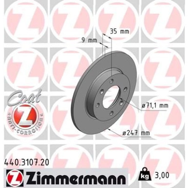 ZIMMERMANN Bremsscheibe 440.3107.20 ZIMMERMANN Bremsscheibe 440.3107.20