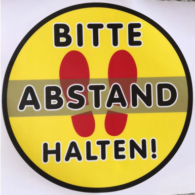 Bodenaufkleber Abstand halten rund 40cm 26051