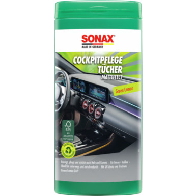 Sonax CockpitPflegeTücher matt Green Lemon 04128000