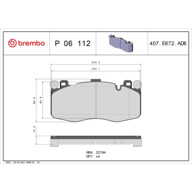 BREMBO Bremsklötze VA P 06 112 BREMBO Bremsklötze VA P 06 112