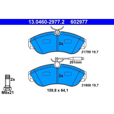 Bremsbelagsatz, Scheibenbremse 13.0460-2977.2 Bremsbelagsatz, Scheibenbremse 13.0460-2977.2