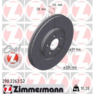 52 481 037 Sport Bremsscheibe VA Sport JAGUAR XJ6 2.7D 05 SPORT Z 290.2263.52 52 481 037 Sport Bremsscheibe VA Sport JAGUAR XJ6 2.7D 05 SPORT Z 290.2263.52