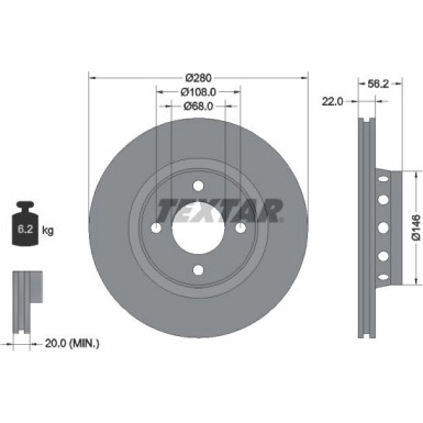 Bremsscheibe Vw P. A80 1.6 92060600