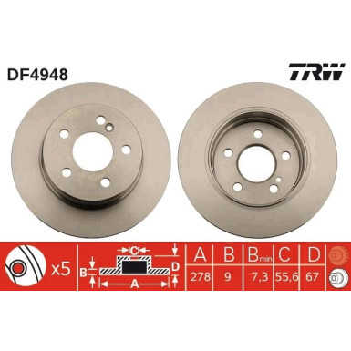 Bremsscheibe Db T. W204 07 DF4948 Bremsscheibe Db T. W204 07 DF4948
