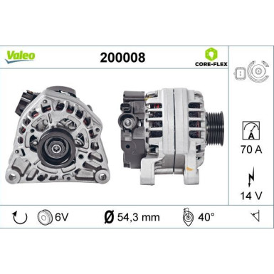 VALEO Generator 200008 VALEO CORE-FLEX VALEO Generator 200008 VALEO CORE-FLEX